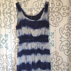 High Low Blue Stripped Dress