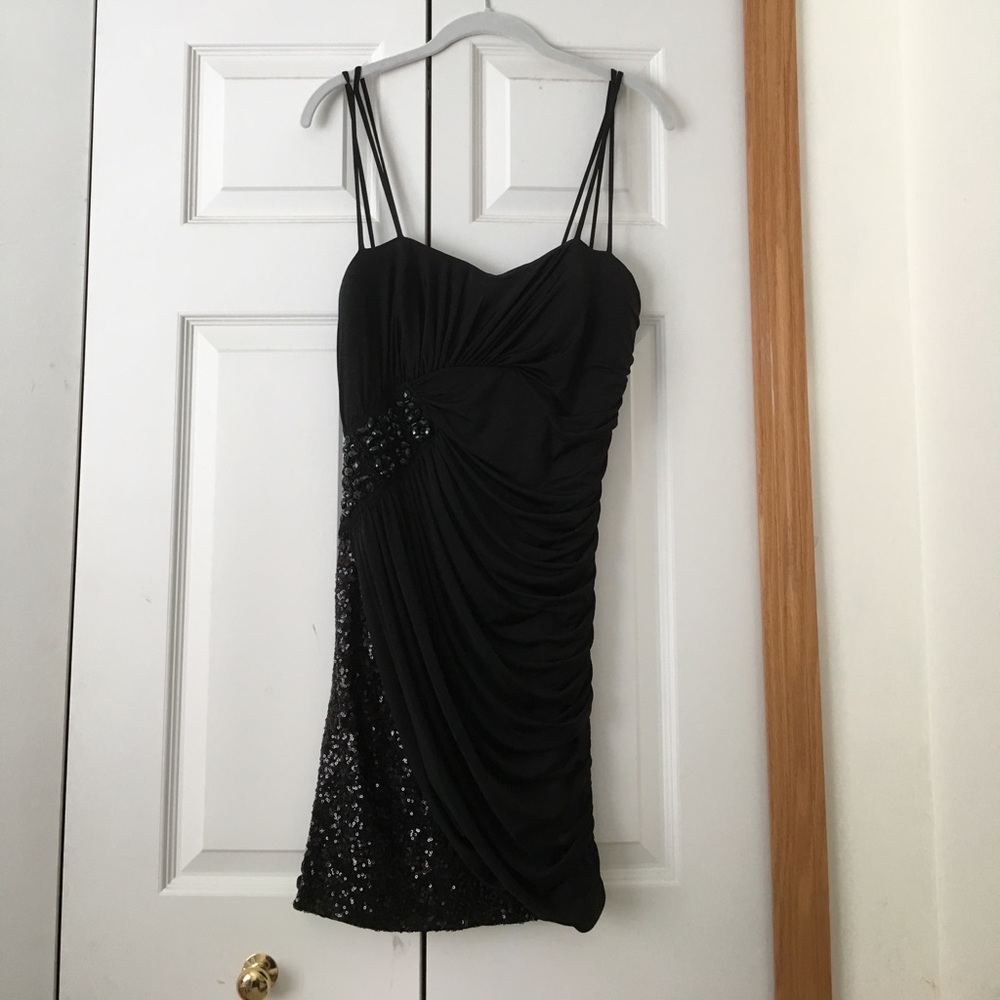 XOXO Black sequin mini bodycon dress
