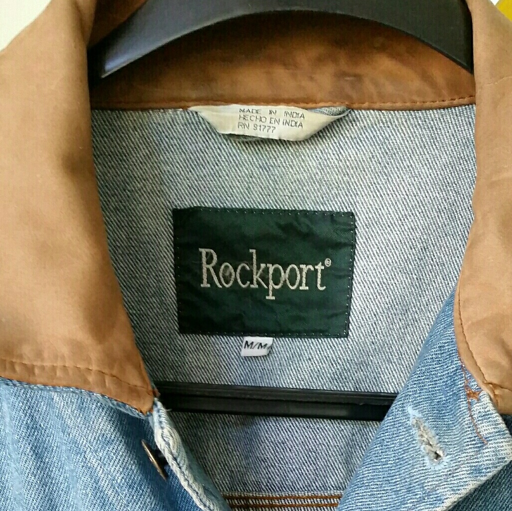 Rockport Jean jacket with leather collar