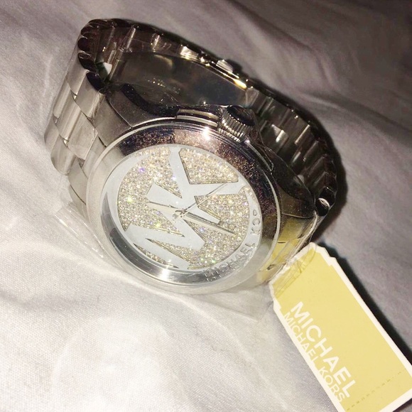 Michael Kors Silver Crystalized Watch