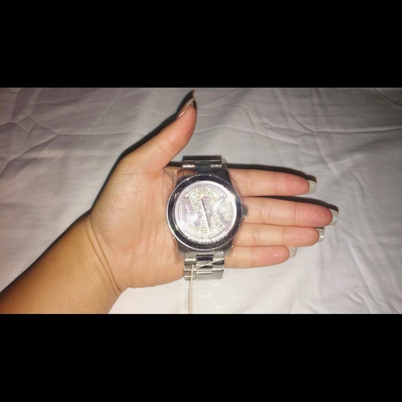 Michael Kors Silver Crystalized Watch