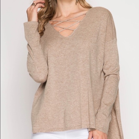 She and Sky Sweaters - Carmen Crisscross Sweater
