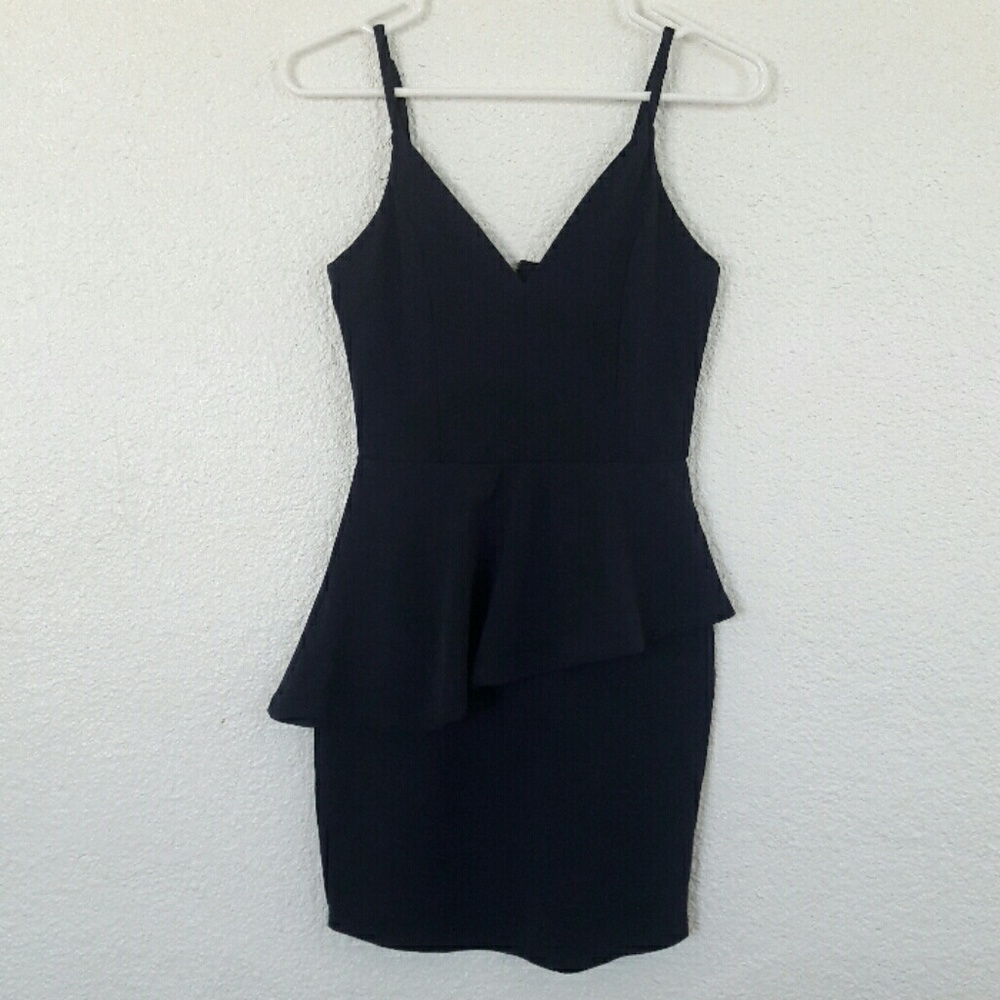 Charlotte Russe Navy Blue Peplum Dress