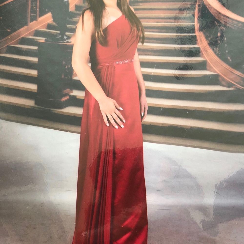 David's Bridal One Shoulder Evening Dress