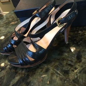 Prada black sling back pumps