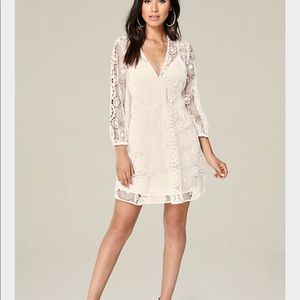 Bebe Balloon Sleeve Crochet Dress!