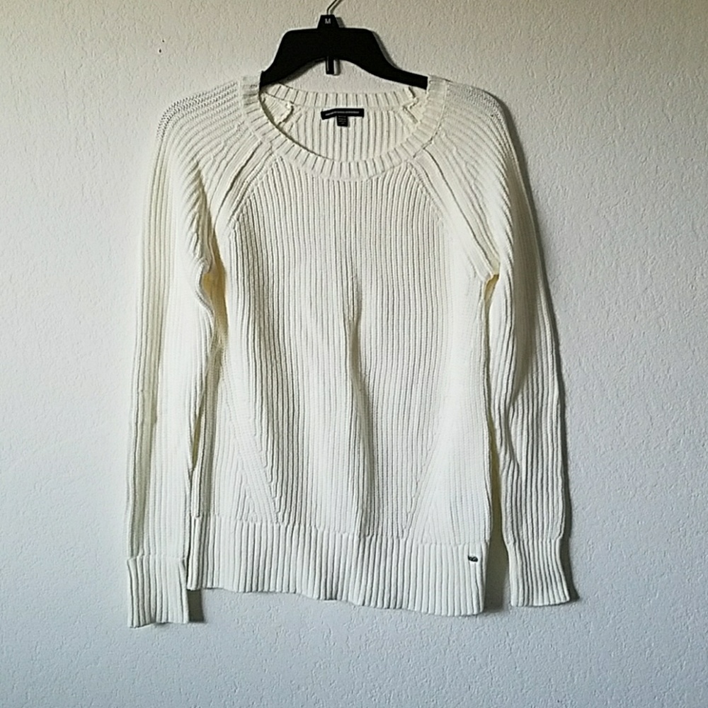 American eagle white knit sweater