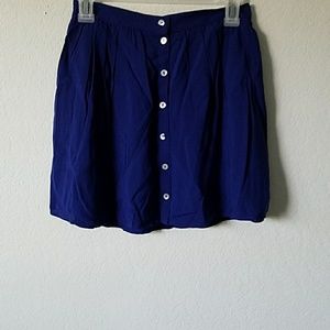 Royal blue button down skirt