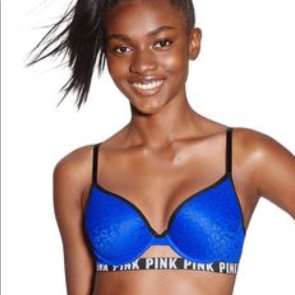 Victoria's Secret PINK blue lace bra