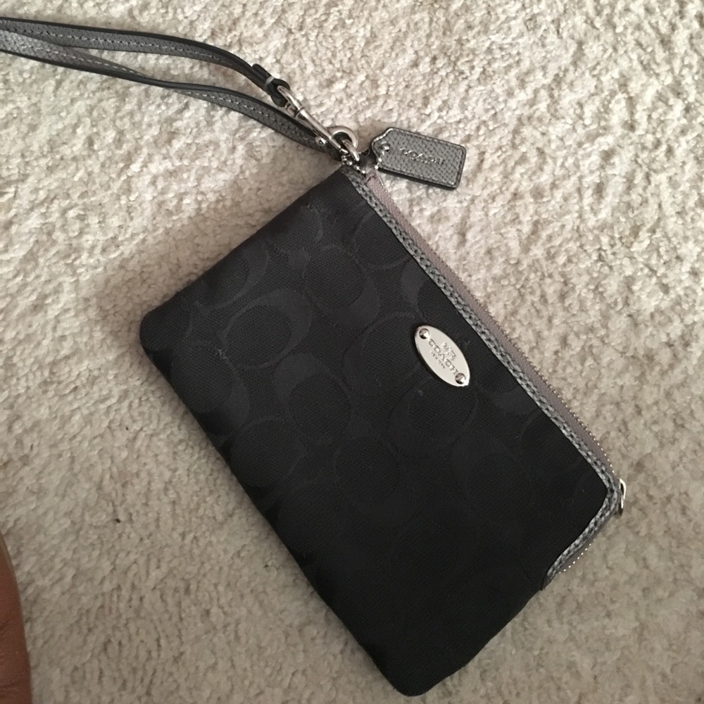 Black coach wristlet