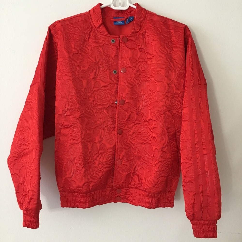 Adidas Floral Jacquard Bomber Jacket