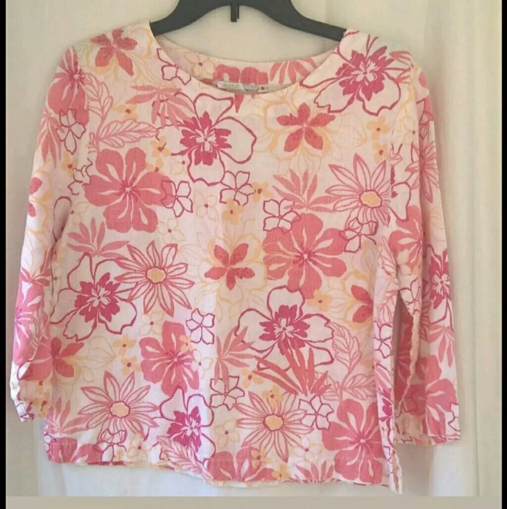 Vintage Hot Cotton Womens Pullover Blouse Sz S