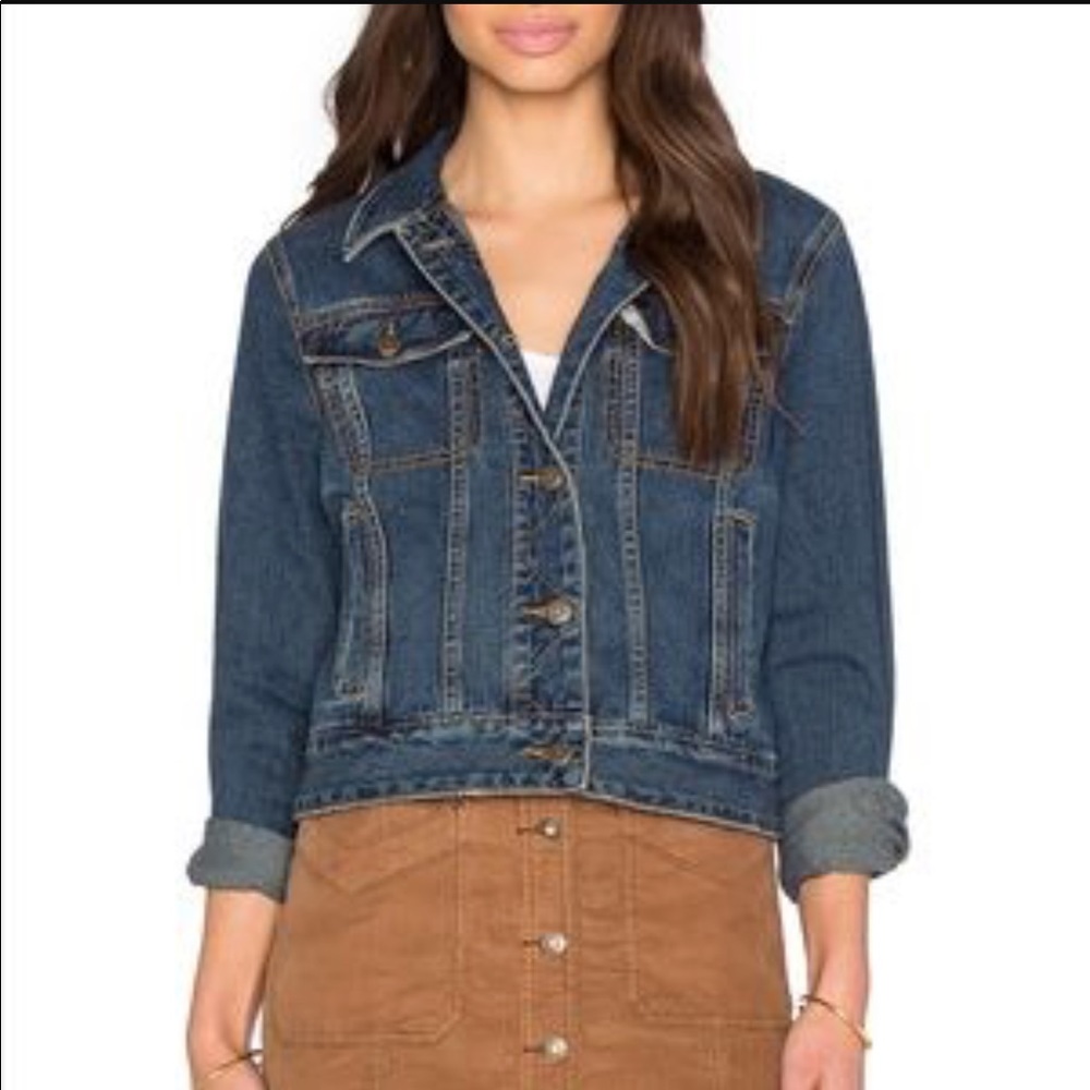 Free people navy denim jacket