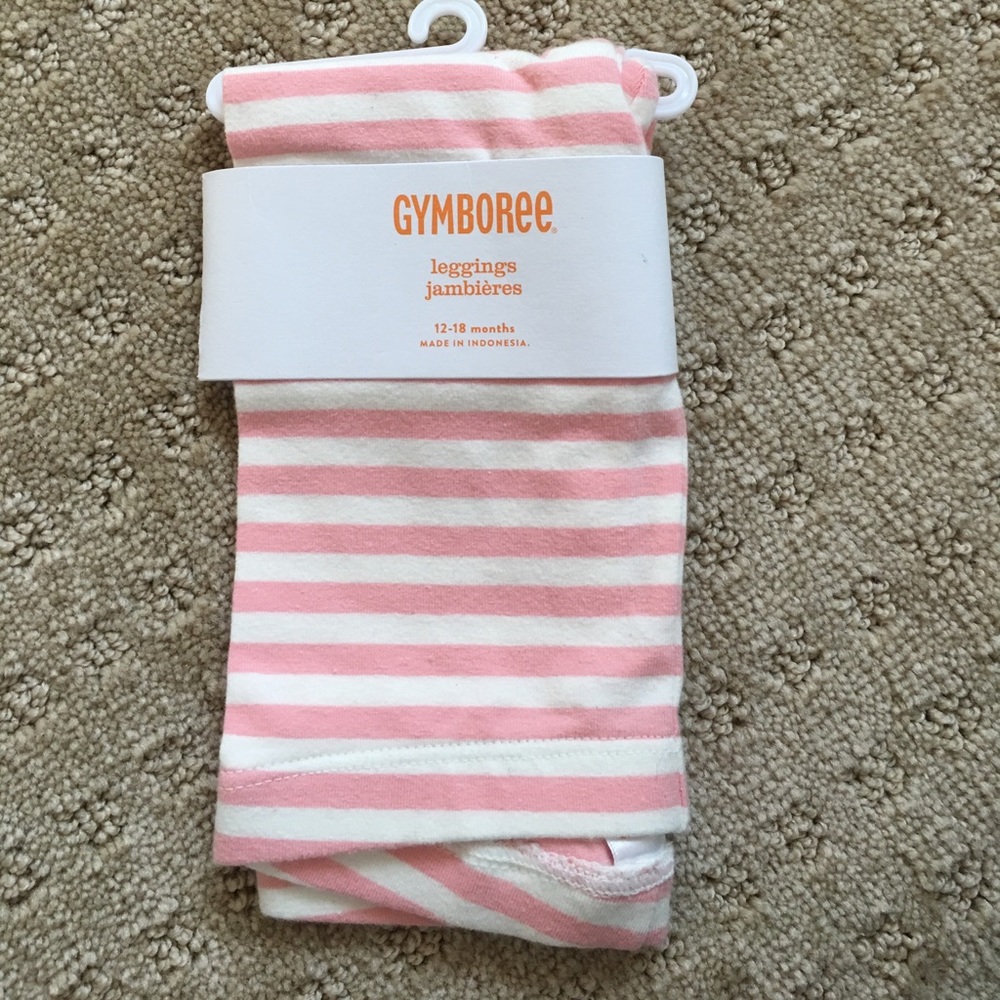 NWT Gymboree Pink Striped Leggings - 12-18M