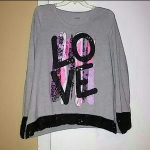 Justice top w/bling sz20