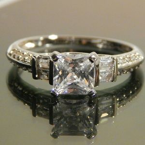 Sterling Silver Square CZ Ring