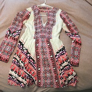 Free People Tegan Double V Neck Mini Dress