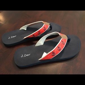 J. Crew anchor flip flops. NWOT