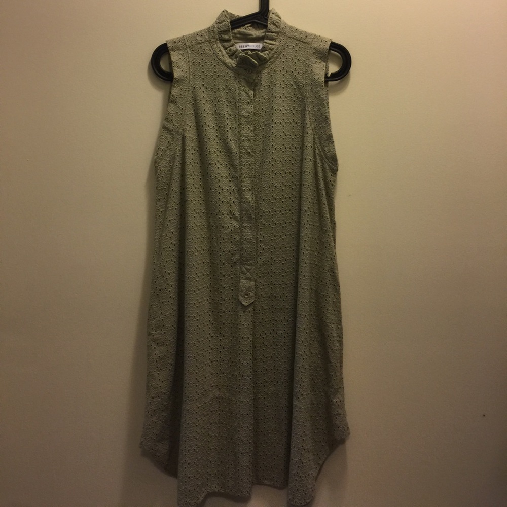 ❌SOLD❌ See by Chloe Beige Eyelet Dress Sz 8