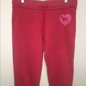 VS PINK LOVE PINK SWEATPANTS SIZE SMALL RED