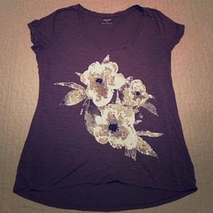 Heathered sequin tee