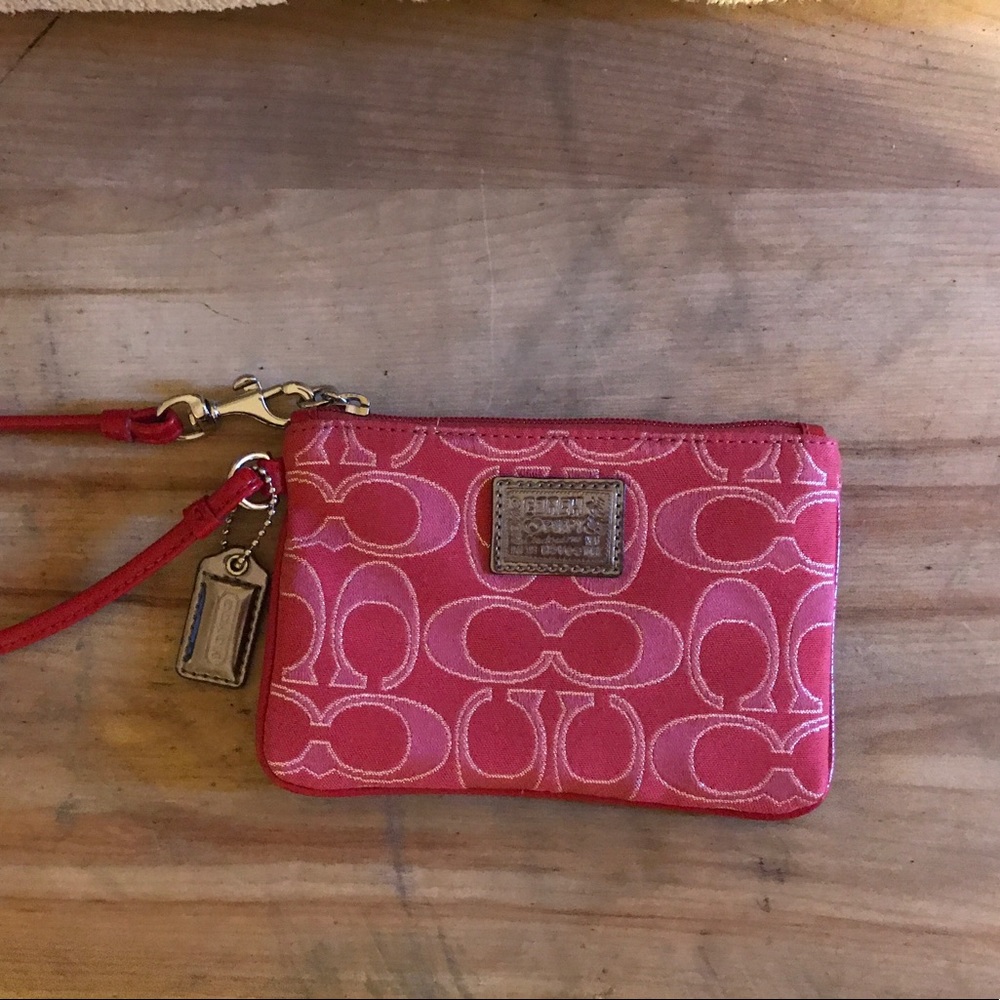 NWOT Red Authentic Coach Poppy Wristlet
