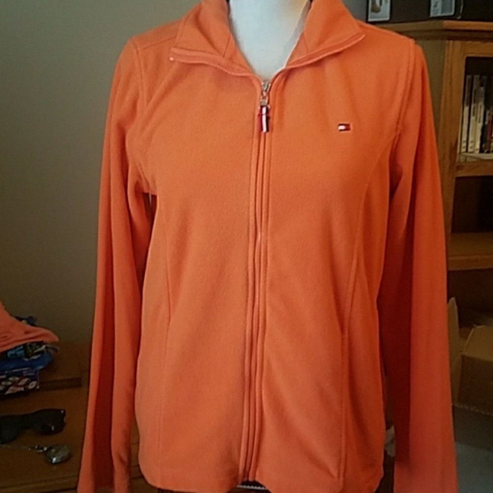 Orange fleece jacket