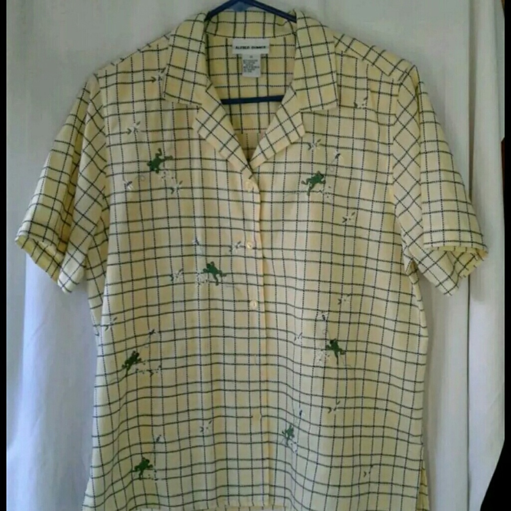 Alfred Dunner Womens Button Blouse Sz 12