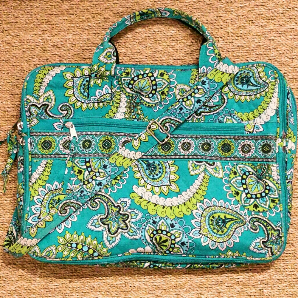 Vera Bradley Blue Peacock Laptop Tote Bag