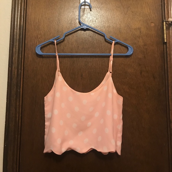L.A. Hearts Polka Dot Scalloped Crop Top - Picture 2 of 3