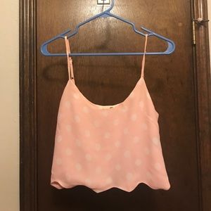 L.A. Hearts Polka Dot Scalloped Crop Top