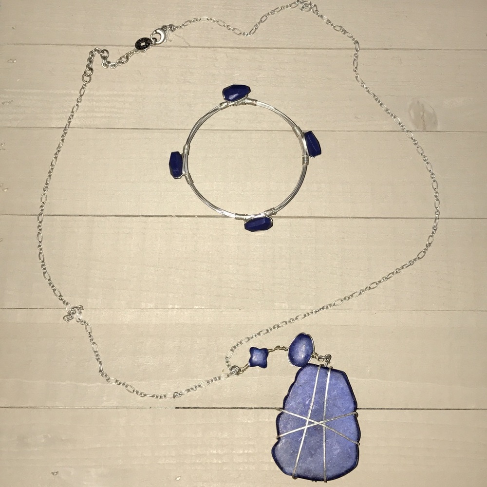 Long necklace and bracelet pair