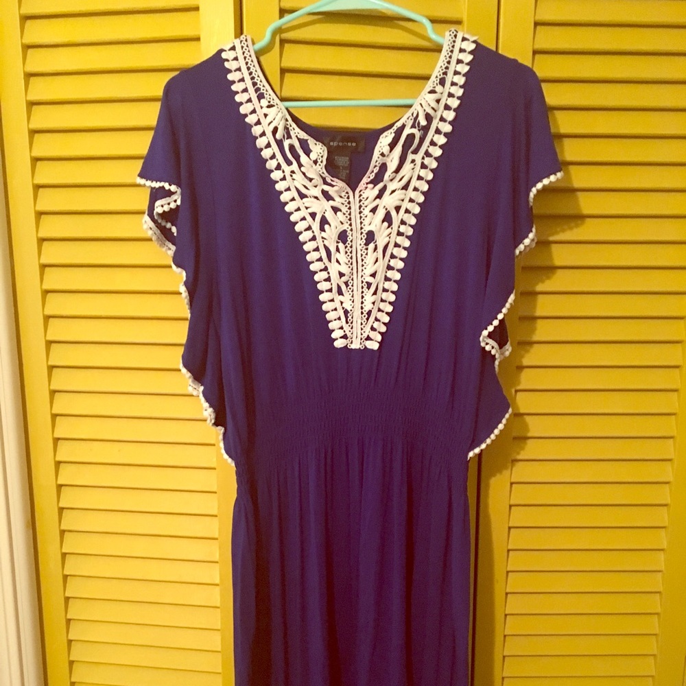 Navy and white dress