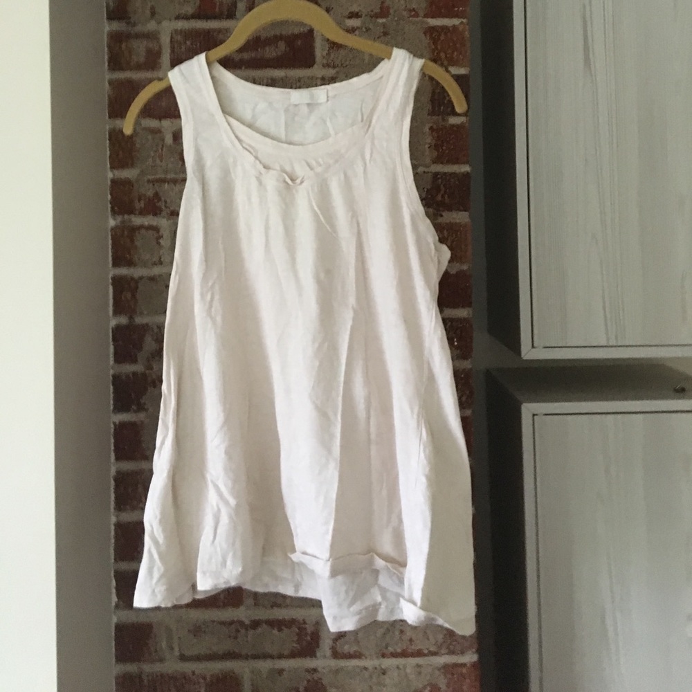 Made in USA Cream slub tank top