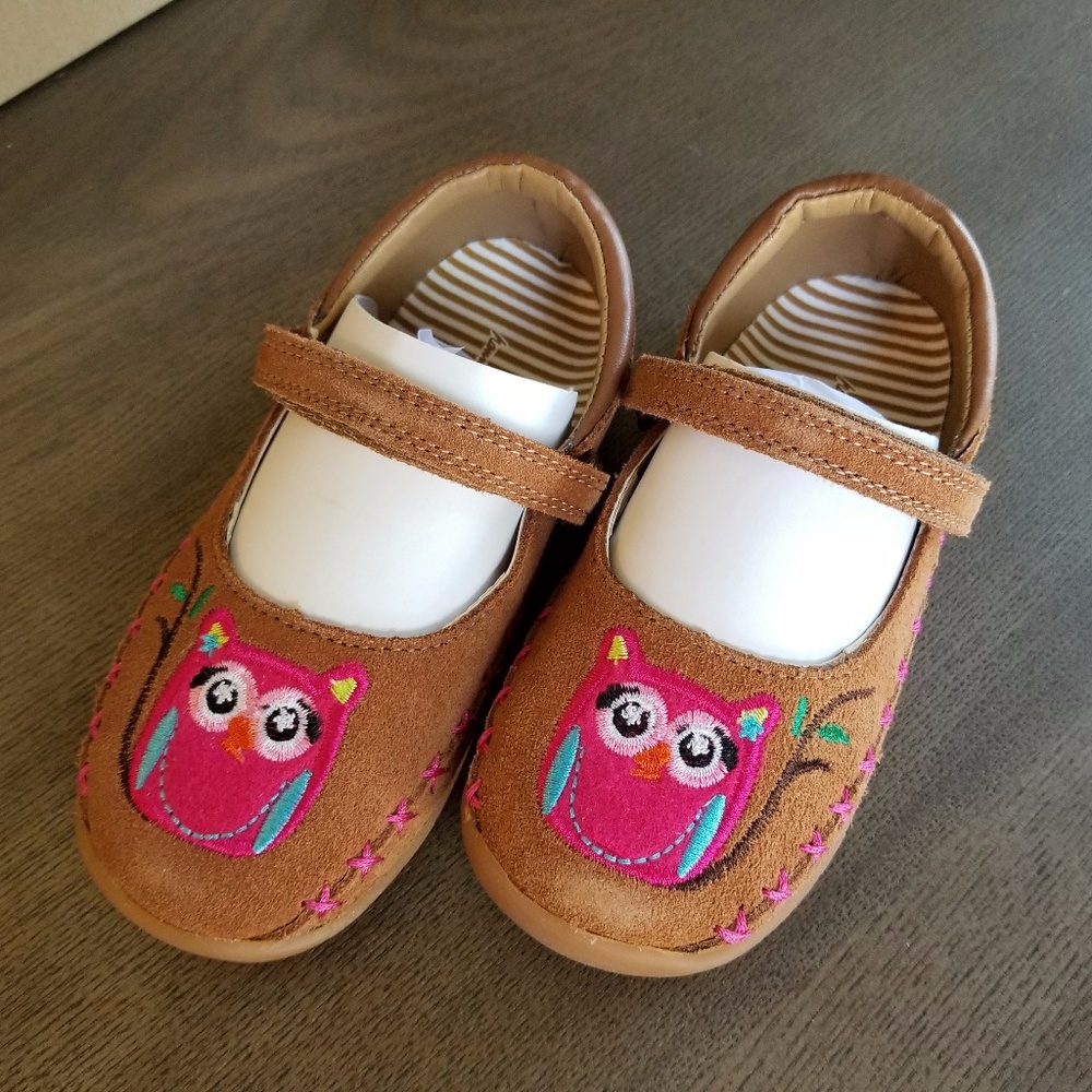 NEW Hanna Andersson suede mary janes with owl sz 7