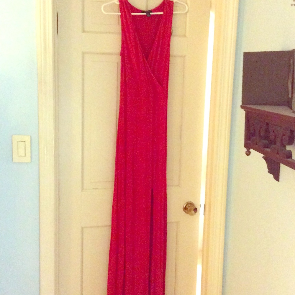 Forever 21 red slit maxi dress