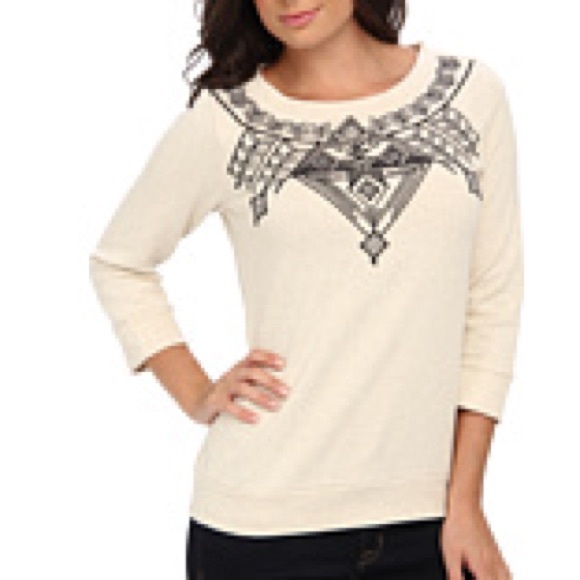 Lucky Brand Sweaters - Lucky Brand Lucky Lotus boho tribal sweatshirt