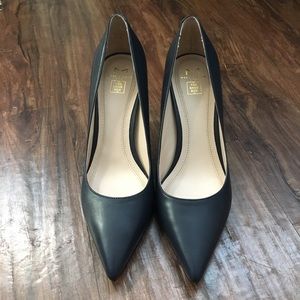 Marc Fisher LTD Desirae Dark Blue Leather Heels