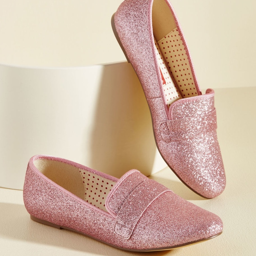 Pink Glitter flats