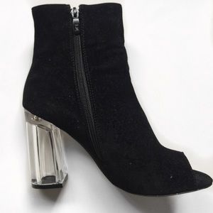 Boohoo • Peeptoe • Clear Heel • Sock Boots • sz 10
