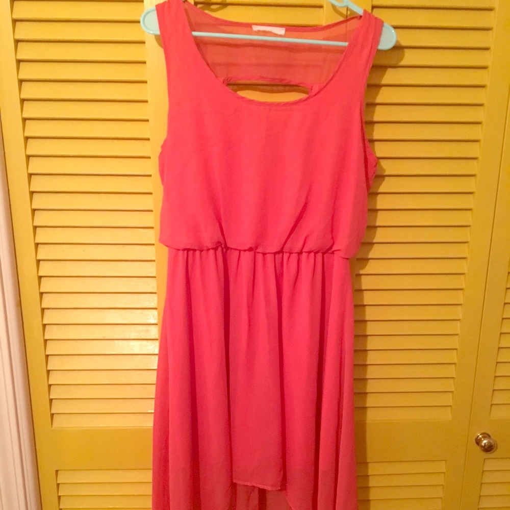 Boutique style Coral high-low dress worn once!