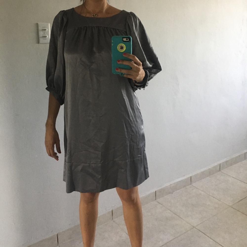 Max and Cleo Grey dress with balloon sleeves