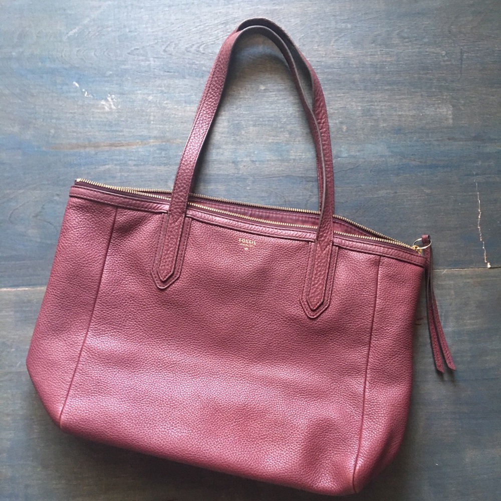 Fossil Burgundy Tote Purse
