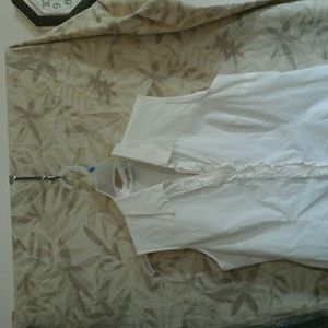 white sleeveless top