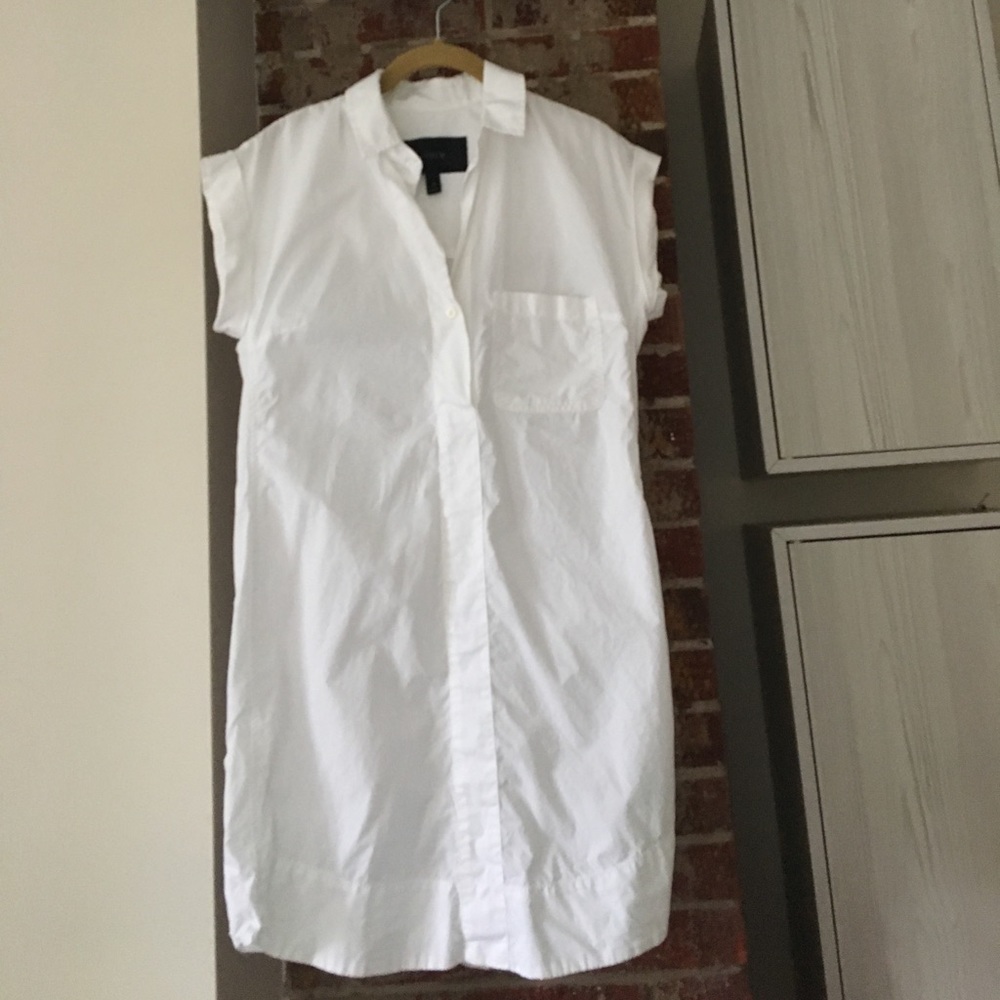 J Crew Crisp White Shirtdress
