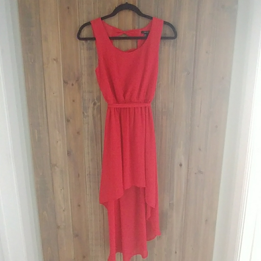 Red high/low dress