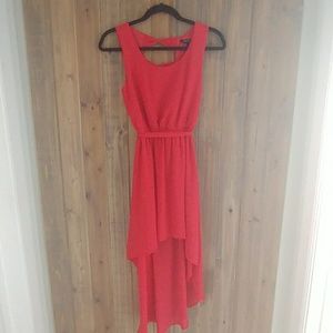 Red high/low dress