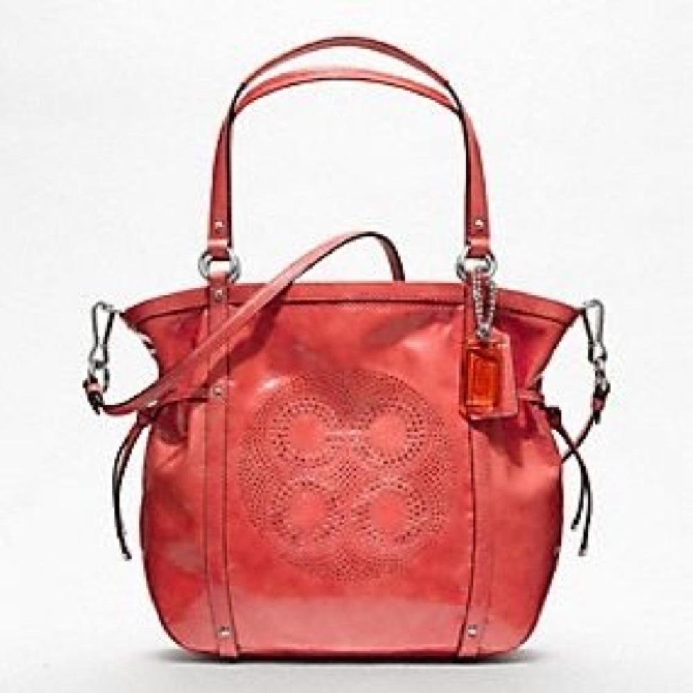 Coach Audrey Cinched Patent Leather Tote