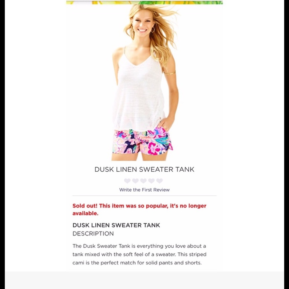 Lilly Pulitzer Dusk Sweater Tank