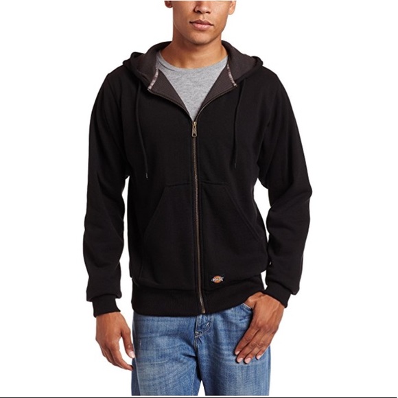 Dickies Thermal-Lined Zip-Up Hooded Jacket, Black - Picture 3 of 4